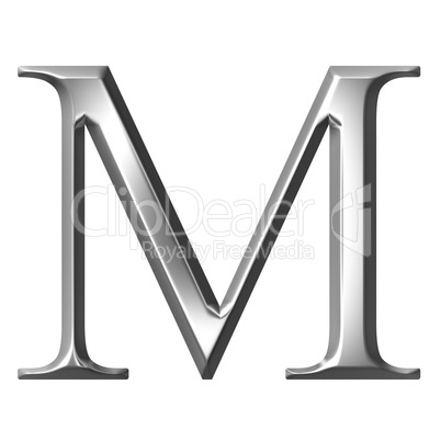 3D Silver Greek Letter My