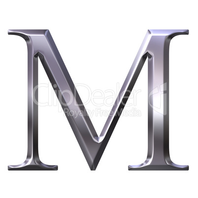 3D Silver Greek Letter My