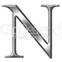 3D Silver Greek Letter Ny