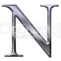 3D Silver Greek Letter Ny