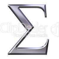3D Silver Greek Letter Sigma