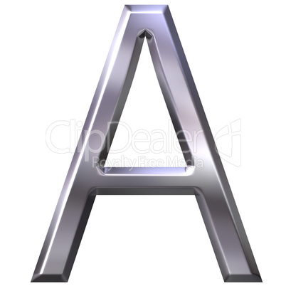 3D Silver Letter A
