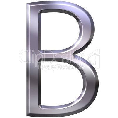 3D Silver Letter B