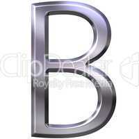 3D Silver Letter B