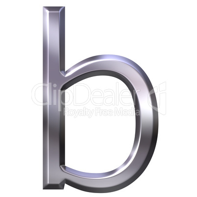 3D Silver Letter b