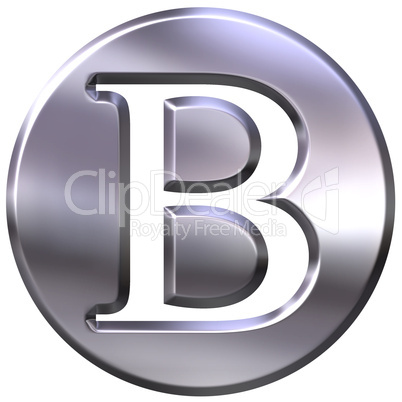 3D Silver Letter B