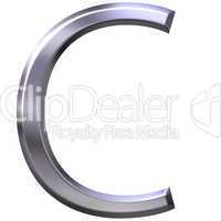 3D Silver Letter C