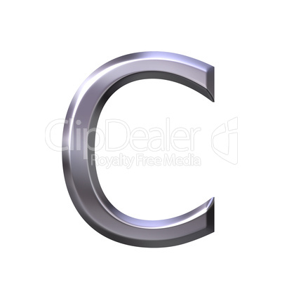 3D Silver Letter c