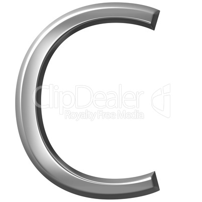 3D Silver Letter C