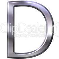 3D Silver Letter D
