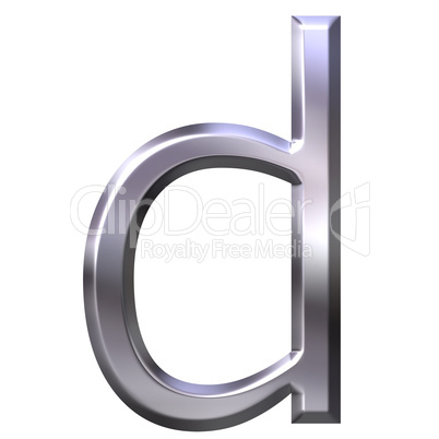 3D Silver Letter d