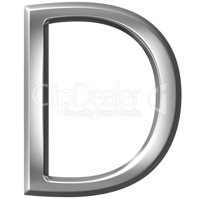 3D Silver Letter D