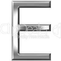 3D Silver Letter E