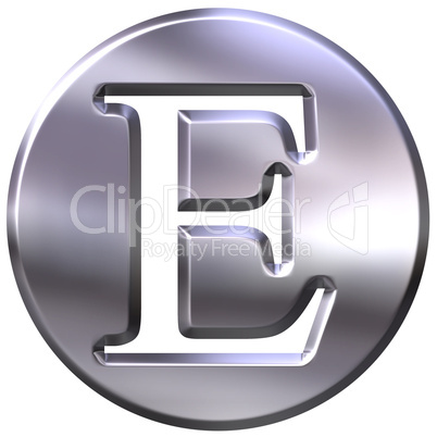 3D Silver Letter E