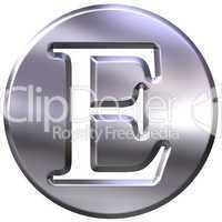 3D Silver Letter E