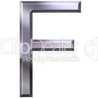3D Silver Letter F