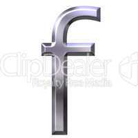3D Silver Letter f