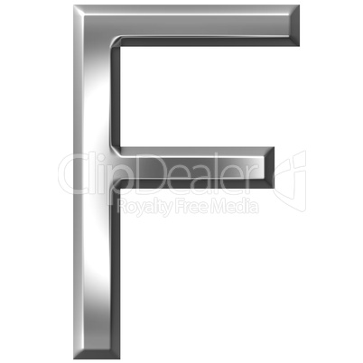 3D Silver Letter F