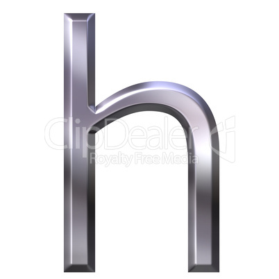 3D Silver Letter h
