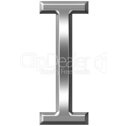 3D Silver Letter I