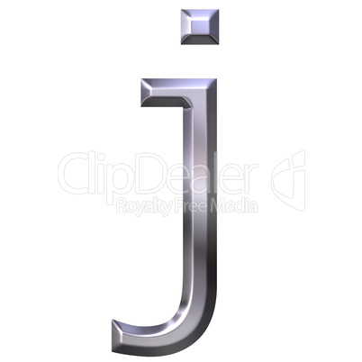 3D Silver Letter j