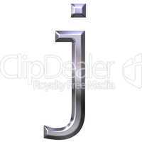 3D Silver Letter j