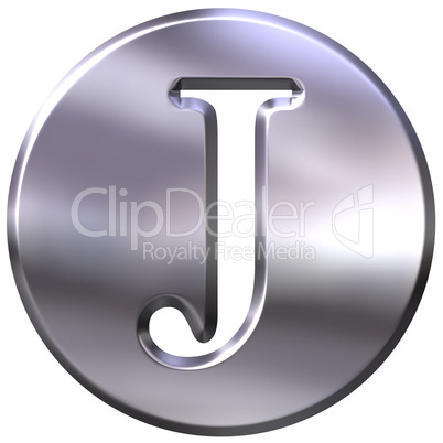 3D Silver Letter J