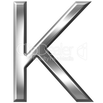 3D Silver Letter K