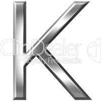 3D Silver Letter K