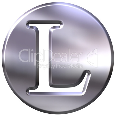 3D Silver Letter L