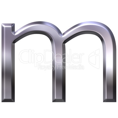 3D Silver Letter m