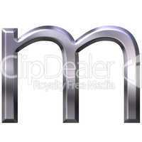 3D Silver Letter m