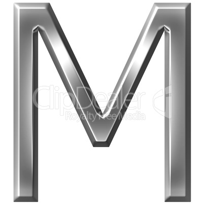 3D Silver Letter M