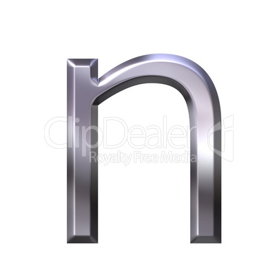 3D Silver Letter n