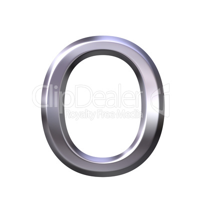 3D Silver Letter o