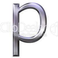 3D Silver Letter p