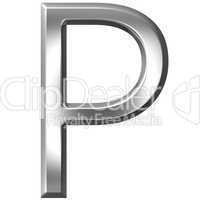 3D Silver Letter P