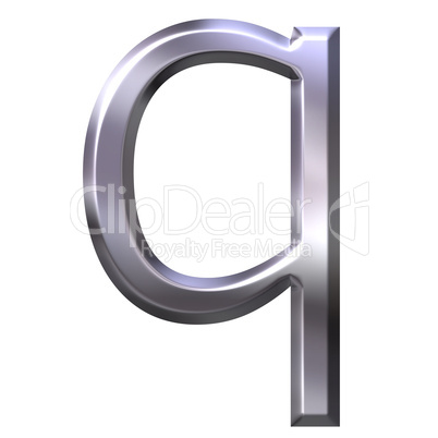 3D Silver Letter q