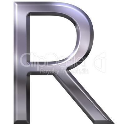 3D Silver Letter R