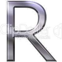 3D Silver Letter R