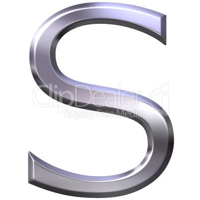 3D Silver Letter S