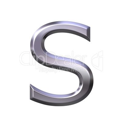 3D Silver Letter s