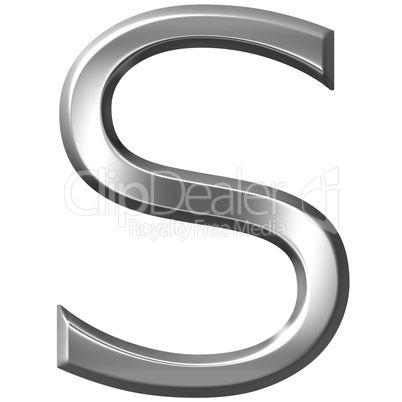 3D Silver Letter S