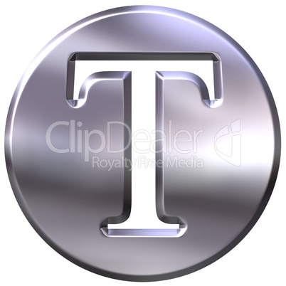 3D Silver Letter T