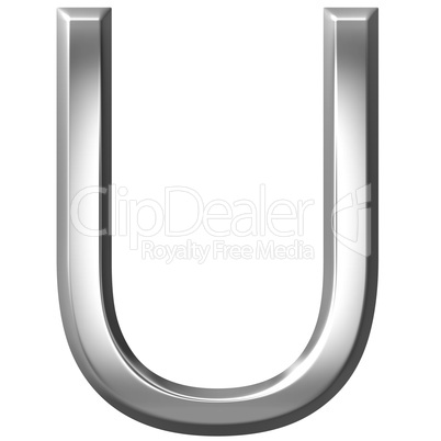 3D Silver Letter U