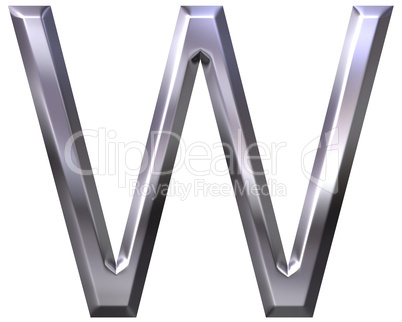 3D Silver Letter W