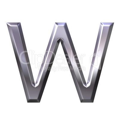 3D Silver Letter w