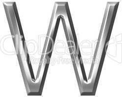 3D Silver Letter W