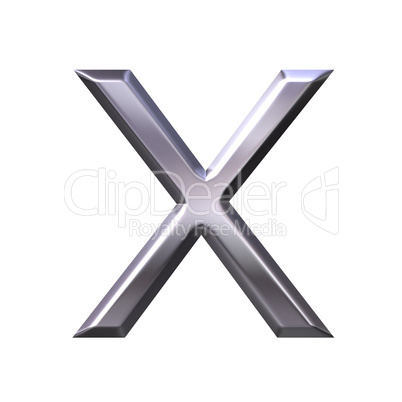 3D Silver Letter x