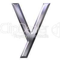 3D Silver Letter y